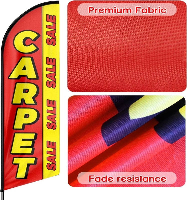 Carpet Flag - 11FT Carpet Advertising Swooper Feather Flag Fit 15FT Flagpole(Flagpole Not Included 4.3)