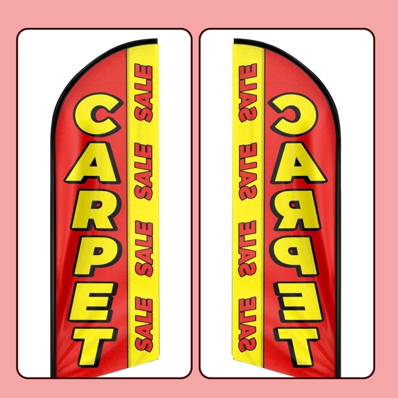 Carpet Flag - 11FT Carpet Advertising Swooper Feather Flag Fit 15FT Flagpole(Flagpole Not Included 4.3)