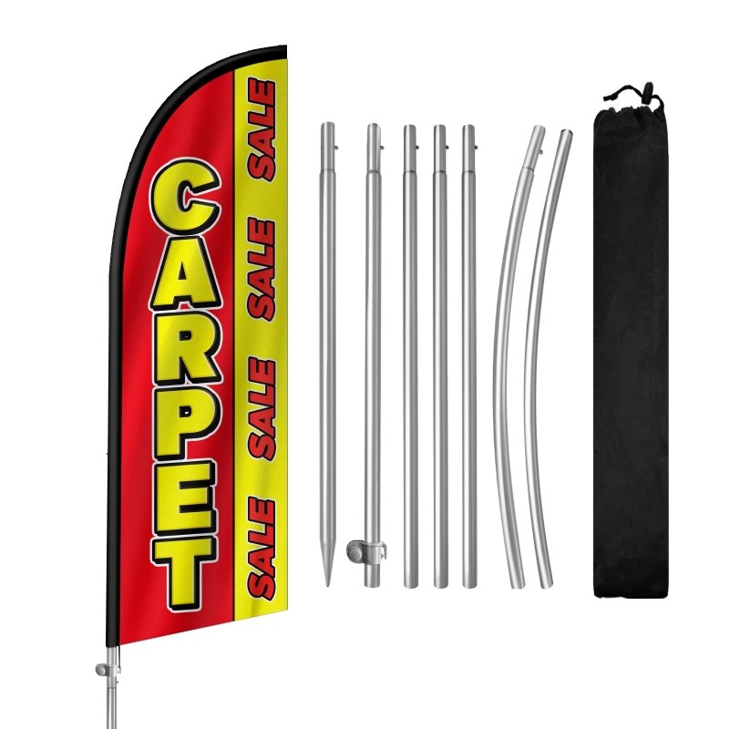 Carpet Flag - 8FT Carpet Banner Feather Flag with Stainless Steel Pole Kit(2m flag set)