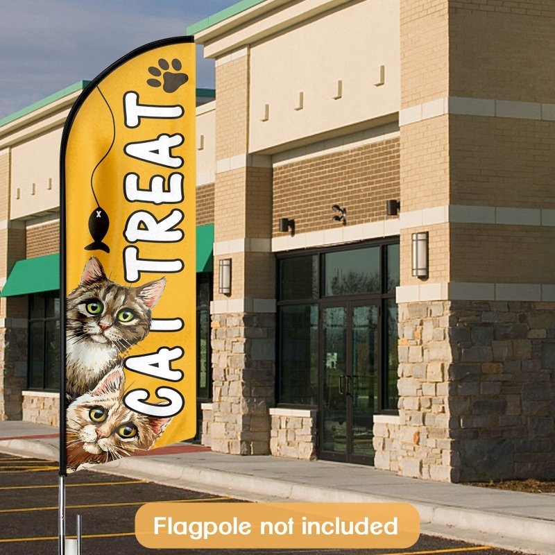 Cat Food Sign - 8FT Cat Food Advertising Swooper Flag (Flagpole Not Included 3.4)