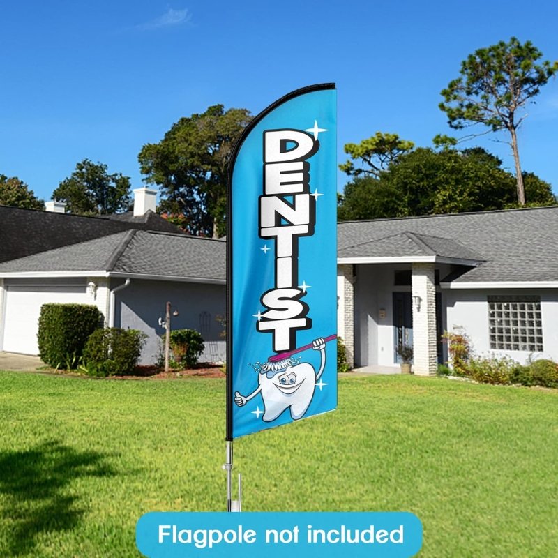 Dentist sign - 11FT Dentist Advertising Swooper Feather Flag Fit 15FT Flagpole(Flagpole Not Included 4.3)