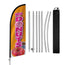 Donut Sign - 8FT Mini Donuts Orange Feather Flag with Stainless Steel Pole Kit(2m flag set)