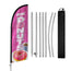 Donut Sign - 8FT Mini Donuts Pink Feather Flag with Stainless Steel Pole Kit(2m flag set)