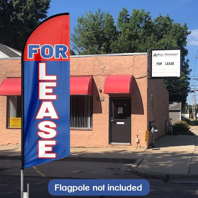 For Lease Themed Feather Flag, 11FT For Lease Advertising Swooper Flag Fit 15FT Flagpole(Flagpole Not Included 4.3)