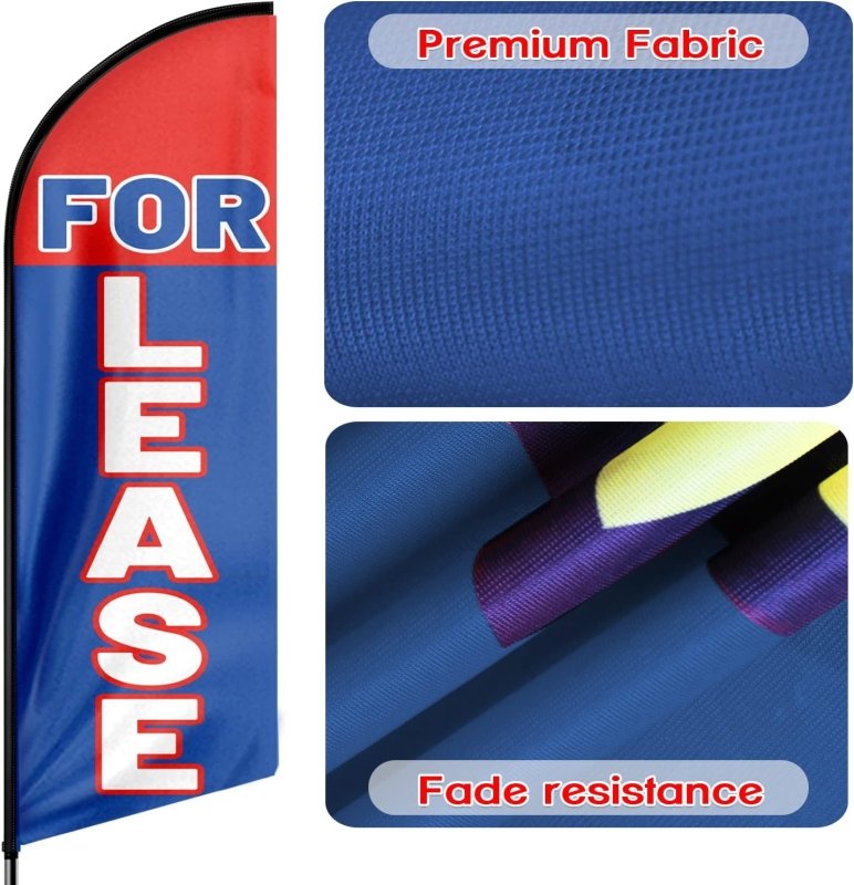 For Lease Themed Feather Flag, 11FT For Lease Advertising Swooper Flag Fit 15FT Flagpole(Flagpole Not Included 4.3)