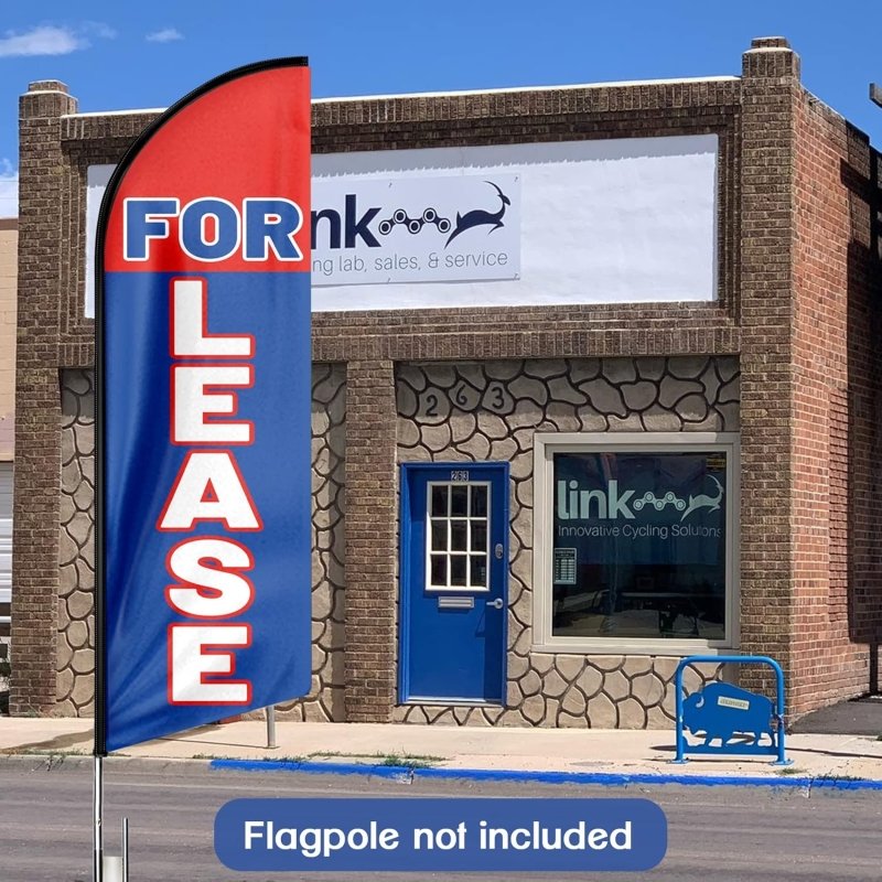 For Lease Themed Feather Flag, 11FT For Lease Advertising Swooper Flag Fit 15FT Flagpole(Flagpole Not Included 4.3)