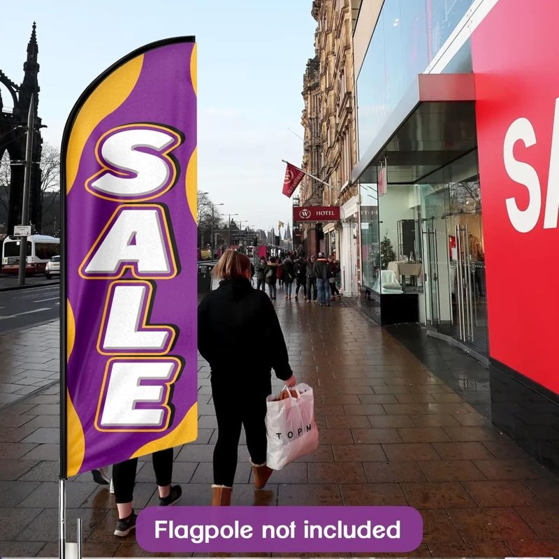 For Sale Sign - 11FT Sale Advertising Swooper Flag Fit 15FT Flagpole (Flagpole Not Included 4.3)