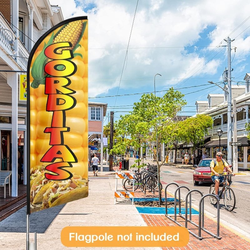 Gorditas Themed Feather Flag, 8FT Gorditas Advertising Swooper Flag(Flagpole Not Included 3.4)