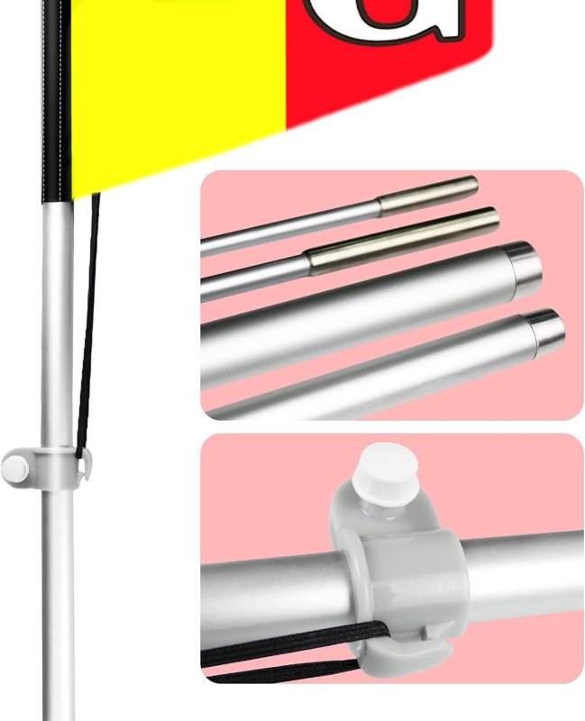 Grand Open Sign - 11FT Grand Opening Polyester Swooper Flag with Flag Pole Kit, Ground Stake(3.4m)