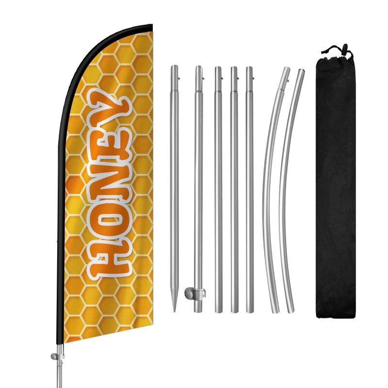 Honey Sign - 8FT Honey 01 Feather Flag with Stainless Steel Pole Kit(2m flag set)