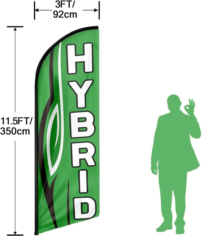 Hybrid Flag - 11FT Hybrid Advertising Swooper Feather Flag Fit 15FT Flagpole(Flagpole Not Included 4.3)