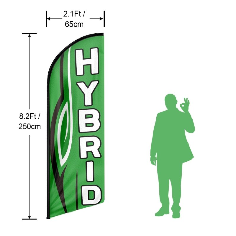 Hybrid Flag - 8FT Hybrid Advertising Swooper Flag (Flagpole Not Included 3.4)