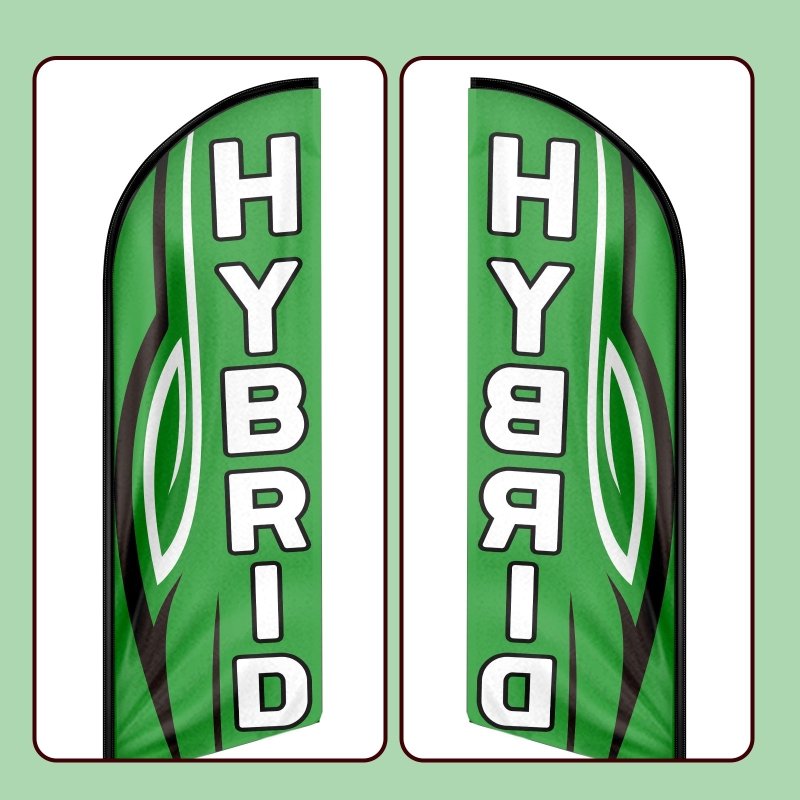 Hybrid Flag - 8FT Hybrid Advertising Swooper Flag (Flagpole Not Included 3.4)