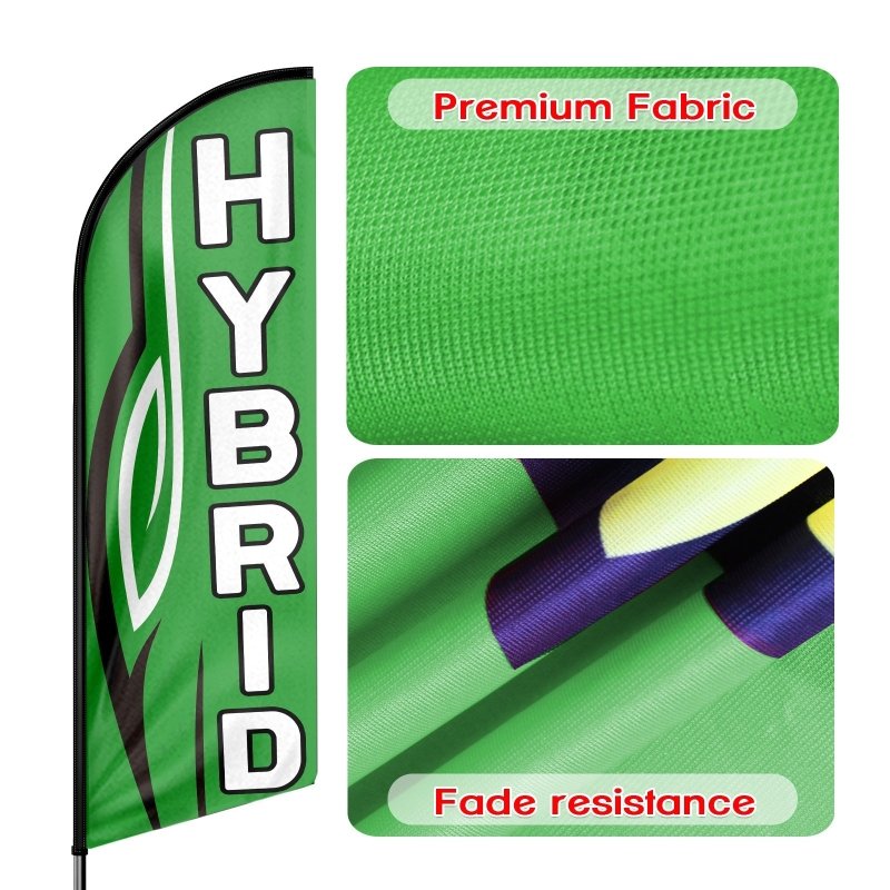 Hybrid Flag - 8FT Hybrid Advertising Swooper Flag (Flagpole Not Included 3.4)