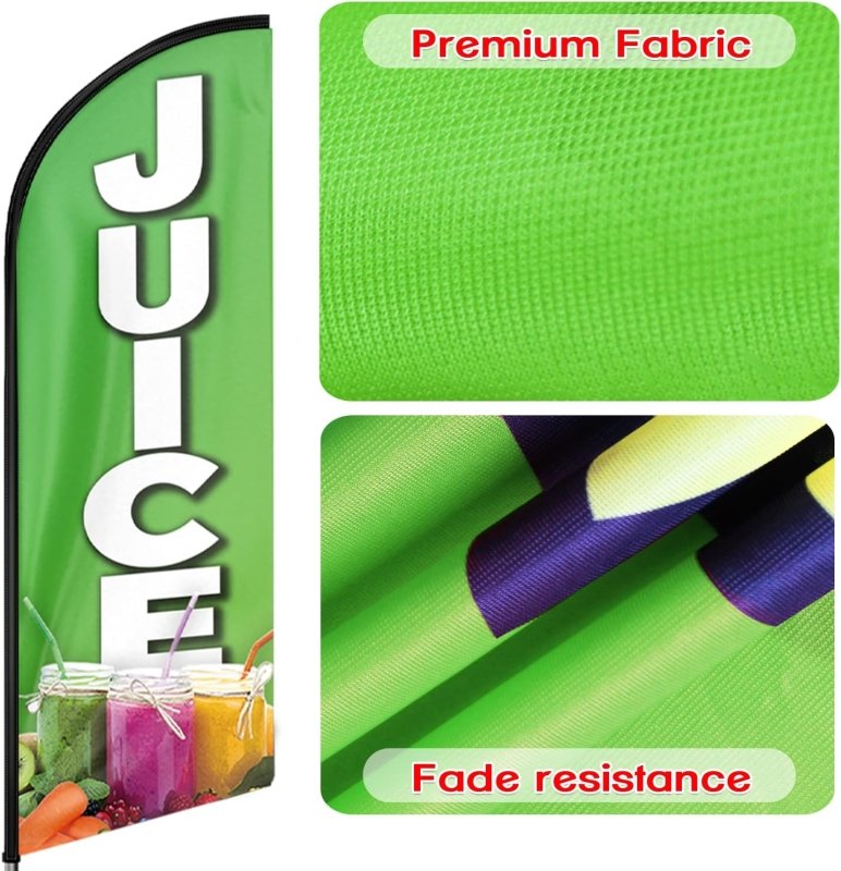 Juice Flag - 11FT Juice Advertising Swooper Feather Flag Fit 15FT Flagpole(Flagpole Not Included 4.3)