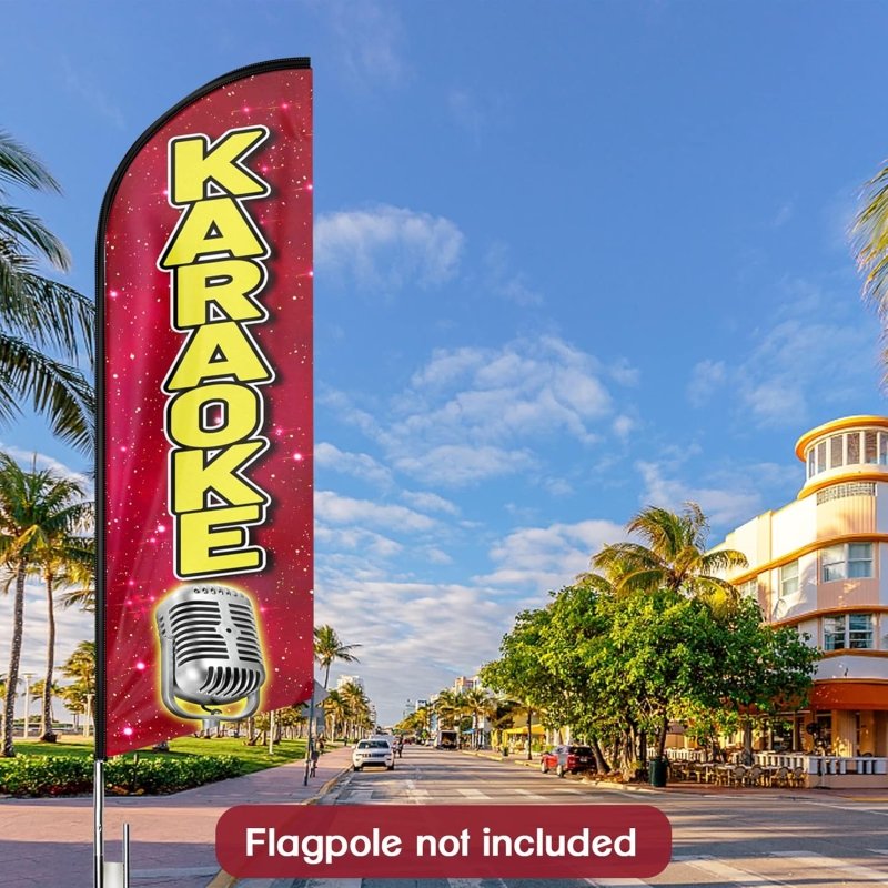 Karaoke Flag - 11FT Karaoke Advertising Swooper Flag Fit 15FT Flagpole(Flagpole Not Included 4.3)