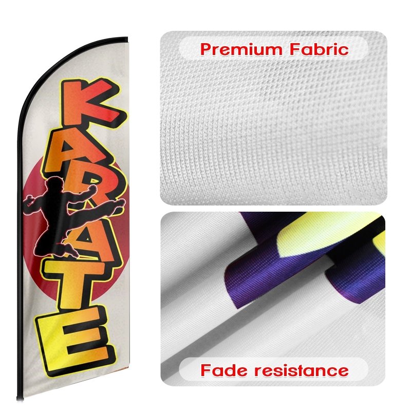 Karate Flag - 8FT Karate Advertising Swooper Flag (Flagpole Not Included 3.4)