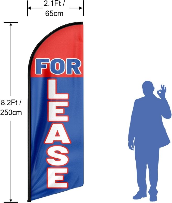 Leasing sign - 8FT For Lease Advertising Swooper Flag(Flagpole Not Included 3.4)