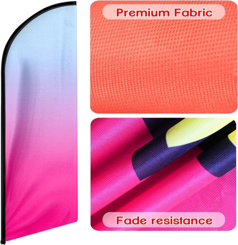 lue Pink Gradient Themed Feather Flag, 8FT Blue Pink Gradient Advertising Swooper Flag(Flagpole Not Included 3.4)