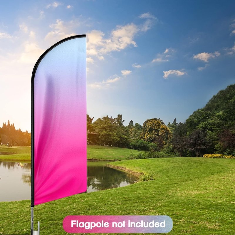 lue Pink Gradient Themed Feather Flag, 8FT Blue Pink Gradient Advertising Swooper Flag(Flagpole Not Included 3.4)