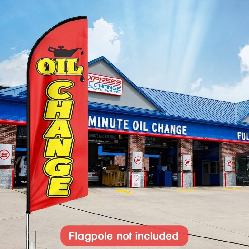 Oil Change sign - 11FT Oil Change Advertising Swooper Feather Flag Fit 15FT Flagpole(Flagpole Not Included 4.3)