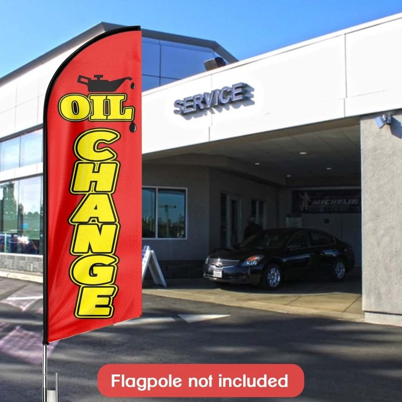 Oil Change sign - 11FT Oil Change Advertising Swooper Feather Flag Fit 15FT Flagpole(Flagpole Not Included 4.3)