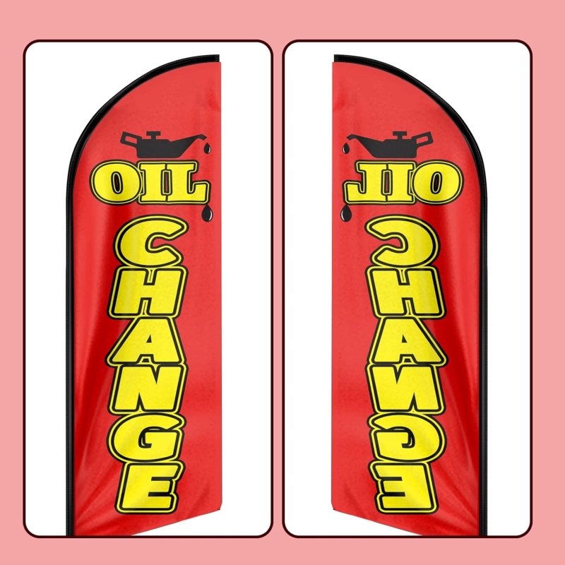 Oil Change sign - 11FT Oil Change Advertising Swooper Feather Flag Fit 15FT Flagpole(Flagpole Not Included 4.3)