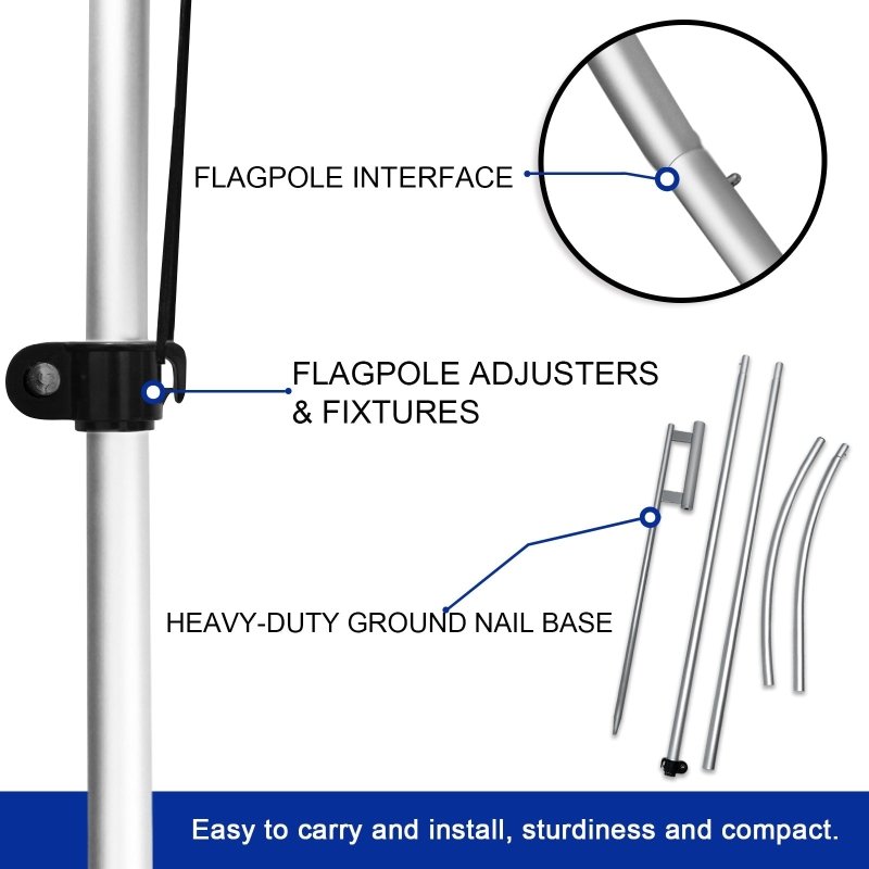 Open Flag Sign - 11FT Polyester Open Flag with Aluminium Alloy Flag Pole Kit, Ground Stake(3.3m)