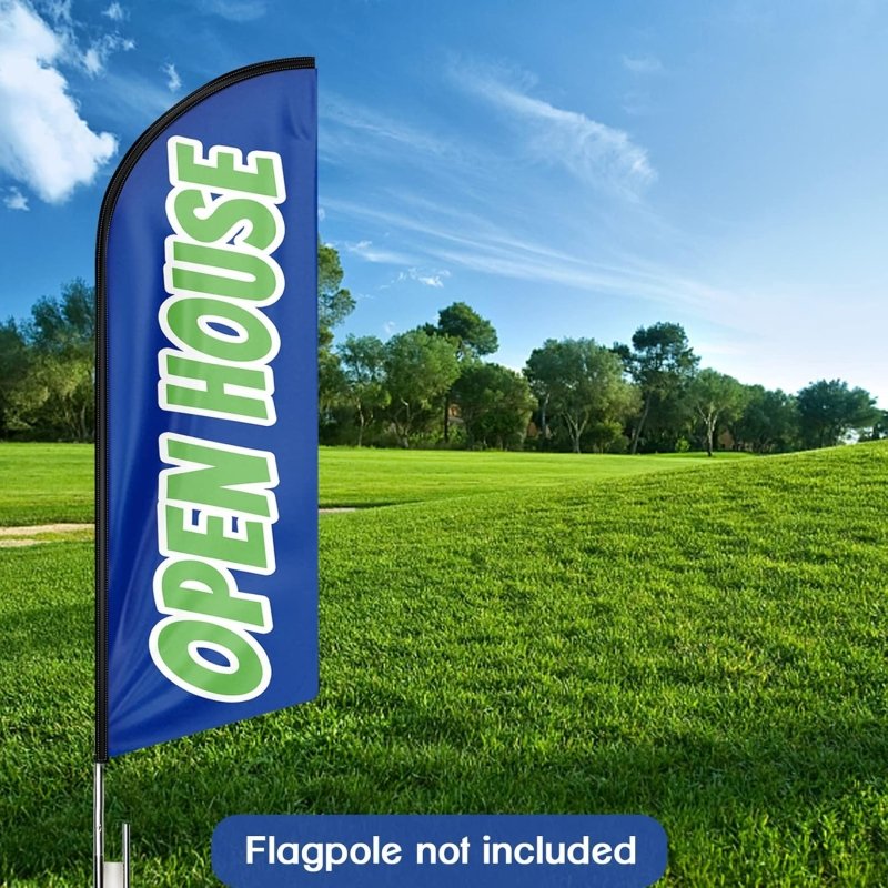 Open House Banner - 8FT Open House Advertising Swooper Flag(Flagpole Not Included 3.4)