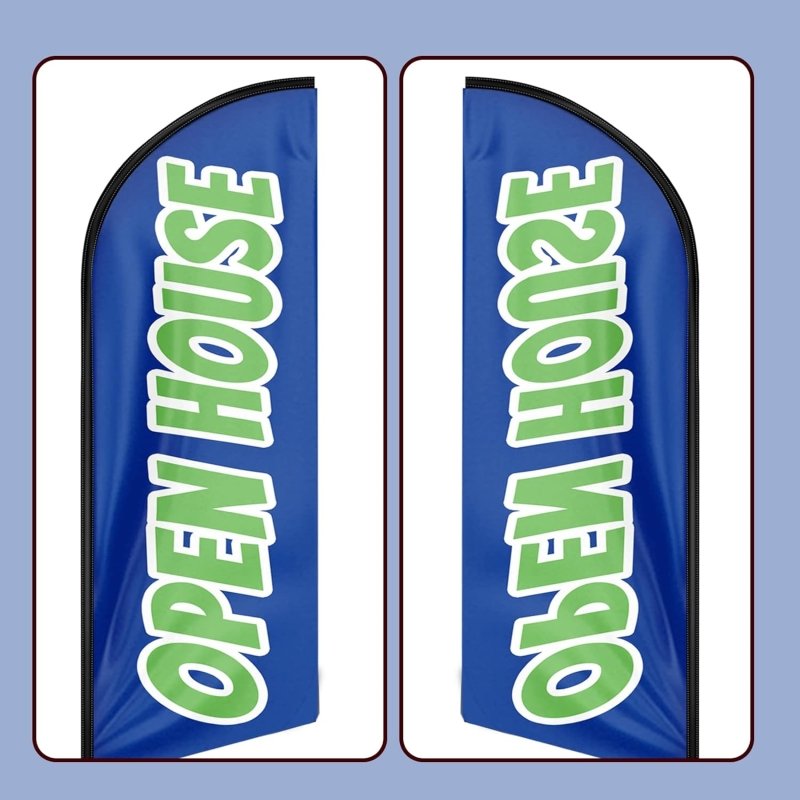 Open House Banner - 8FT Open House Advertising Swooper Flag(Flagpole Not Included 3.4)