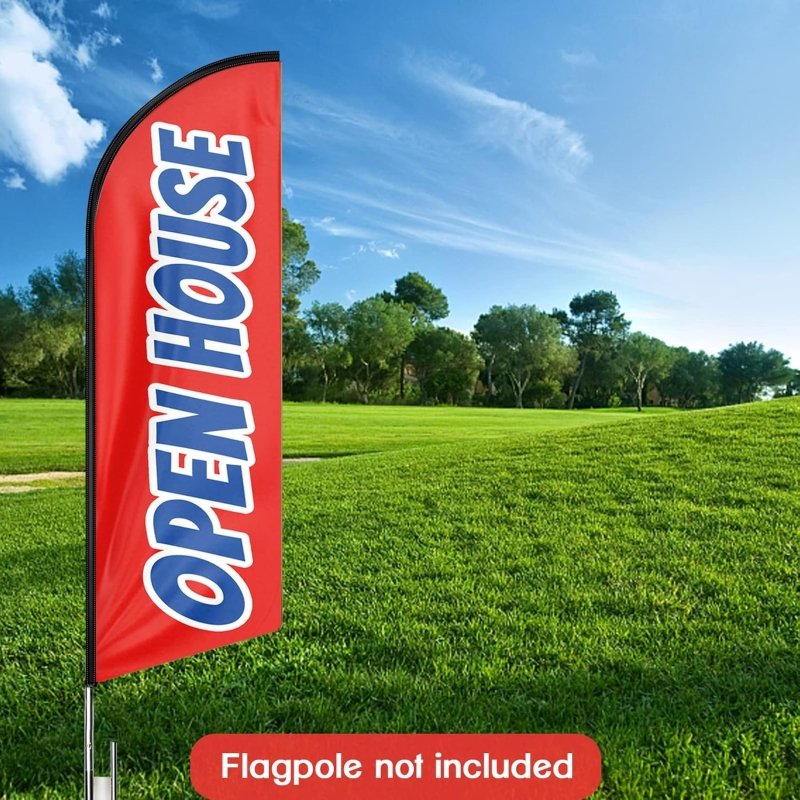 Open House Signs - 8FT Open House Advertising Swooper Flag(Flagpole Not Included 3.4)