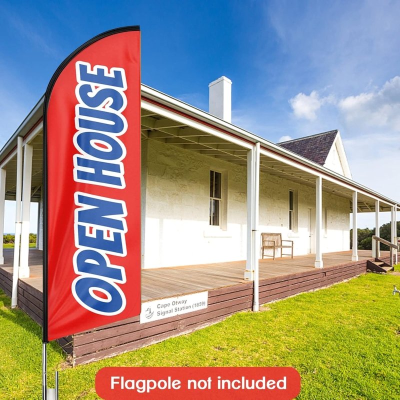 Open House Signs - 8FT Open House Advertising Swooper Flag(Flagpole Not Included 3.4)