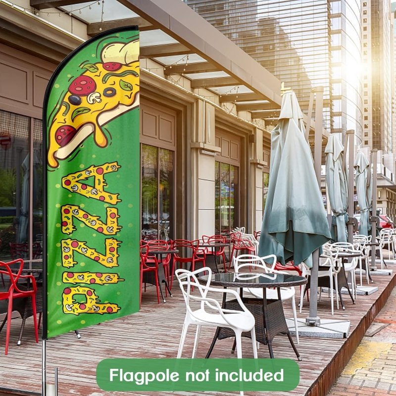 Pizza Car Sign - 8FT Pizza 01 Advertising Swooper Flag(Flagpole Not Included 3.4)