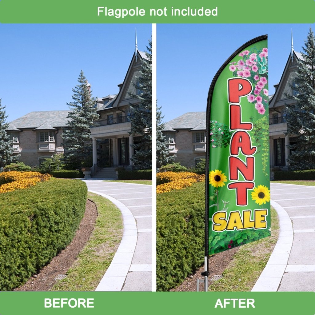 Plant Sign - 8FT Plant Sale Swooper Flag(Flagpole Not Included 3.4)