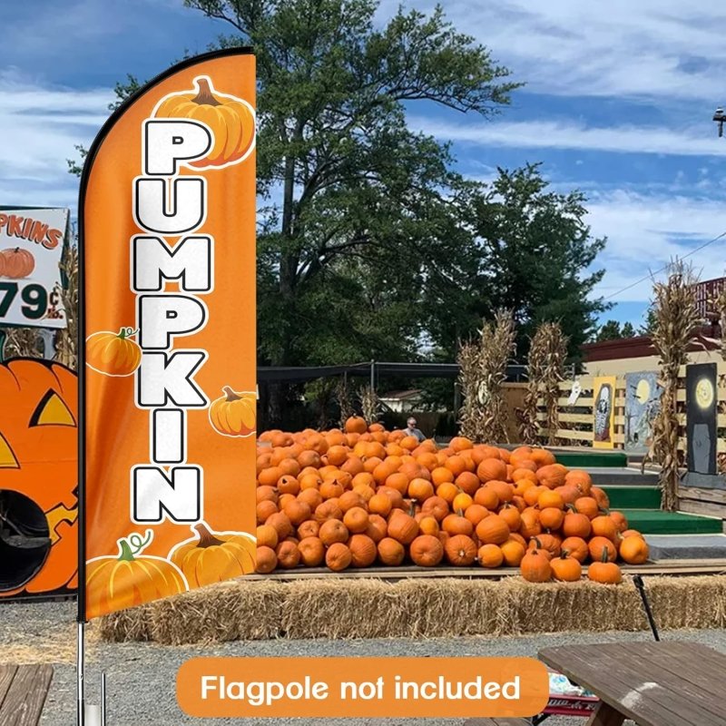 Pumpkin Flag - 11FT Pumpkins Advertising Swooper Flag Fit 15FT Flagpole(Flagpole Not Included 4.3)