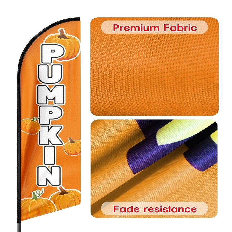 Pumpkin Flag - 8FT Pumpkins Advertising Swooper Flag (Flagpole Not Included 3.4)