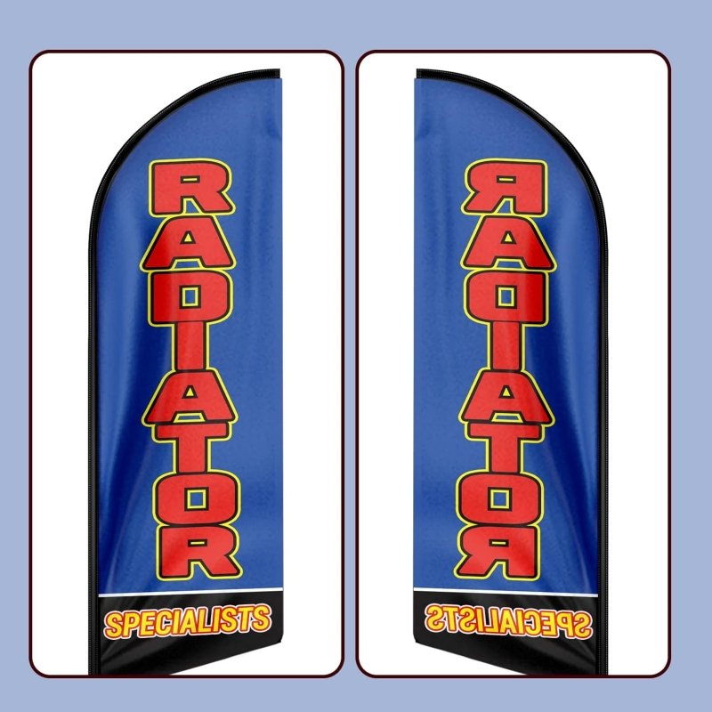 Radiator Sign - 11FT Radiator Specialists Advertising Swooper Flag Fit 15FT Flagpole (Flagpole Not Included 4.3)