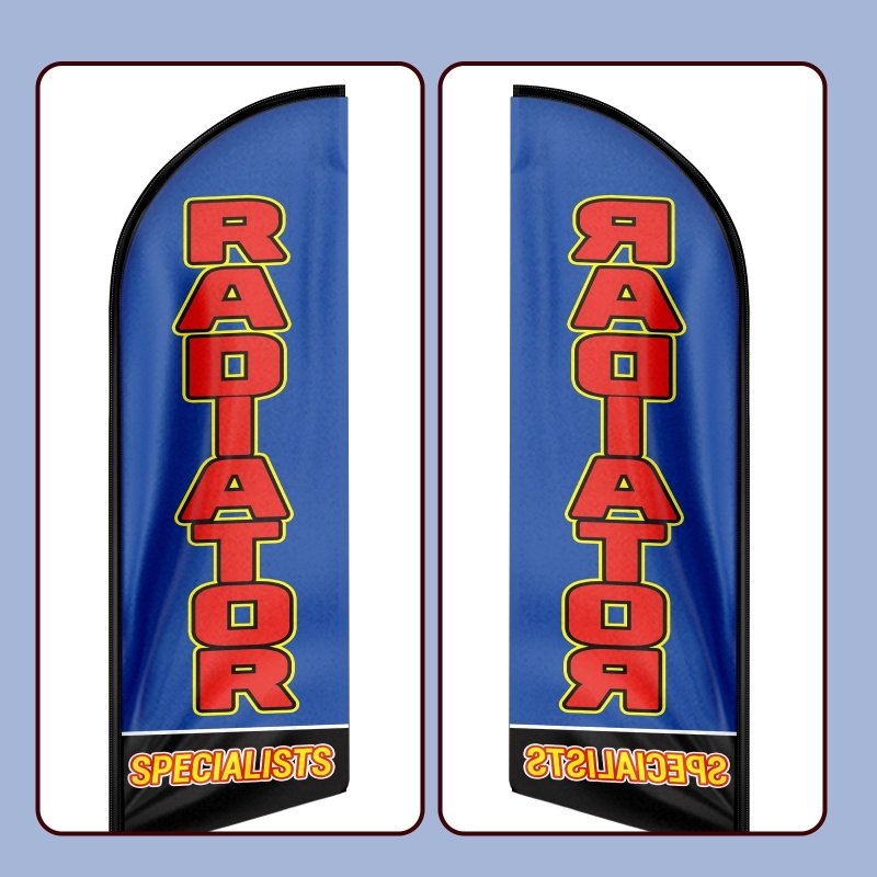 Radiator Sign - 8FT Radiator Specialists Advertising Swooper Flag (Flagpole Not Included 3.4)