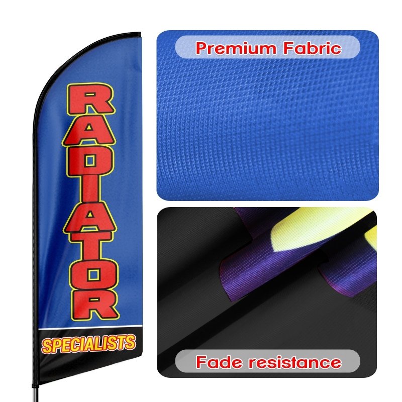 Radiator Sign - 8FT Radiator Specialists Advertising Swooper Flag (Flagpole Not Included 3.4)