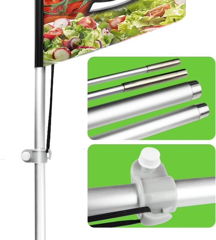 Salad Flag - 11FT Salad Polyester Swooper Flag with Aluminium Alloy Flag Pole Kit(3.4m)