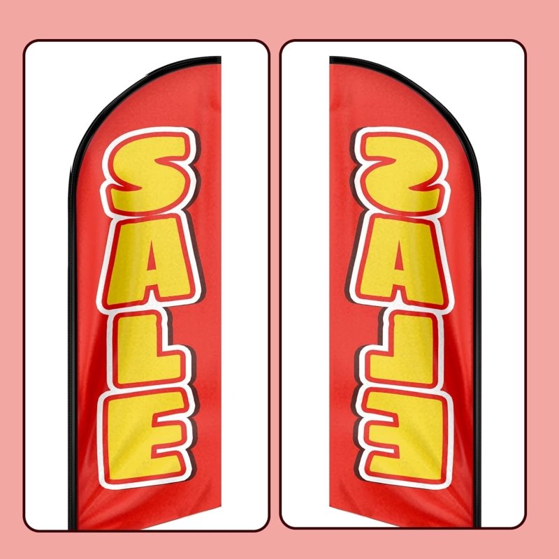 Sale Signs - 8FT Sale Advertising Swooper Flag (Flagpole Not Included 3.4)