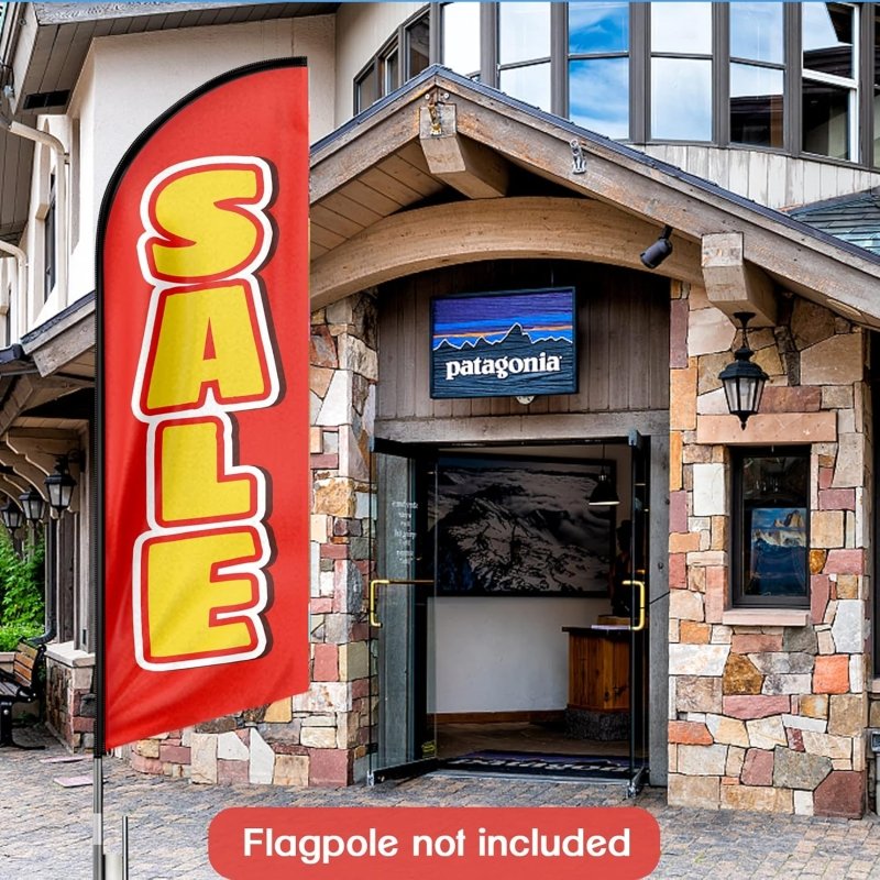 Sale Signs - 8FT Sale Advertising Swooper Flag (Flagpole Not Included 3.4)