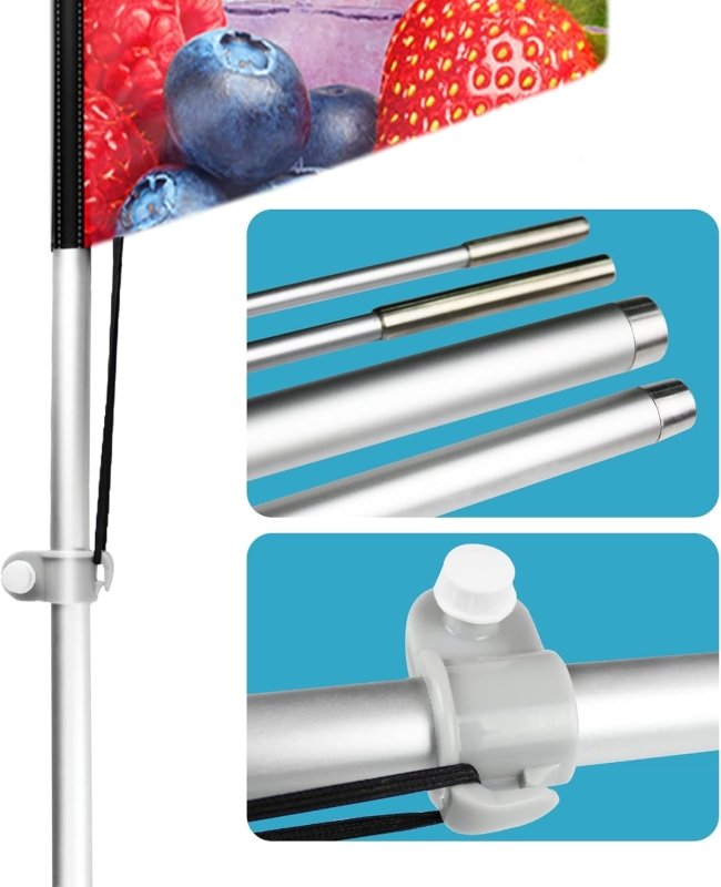 Shaved Ice Flags - 11FT Windless Shaved Ice Banner with Flagpole/ Ground Stake(3.4m)