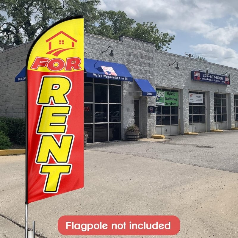 Signs For Rent - 11FT For Rent Advertising Swooper Feather Flag Fit 15FT Flagpole(Flagpole Not Included 4.3)