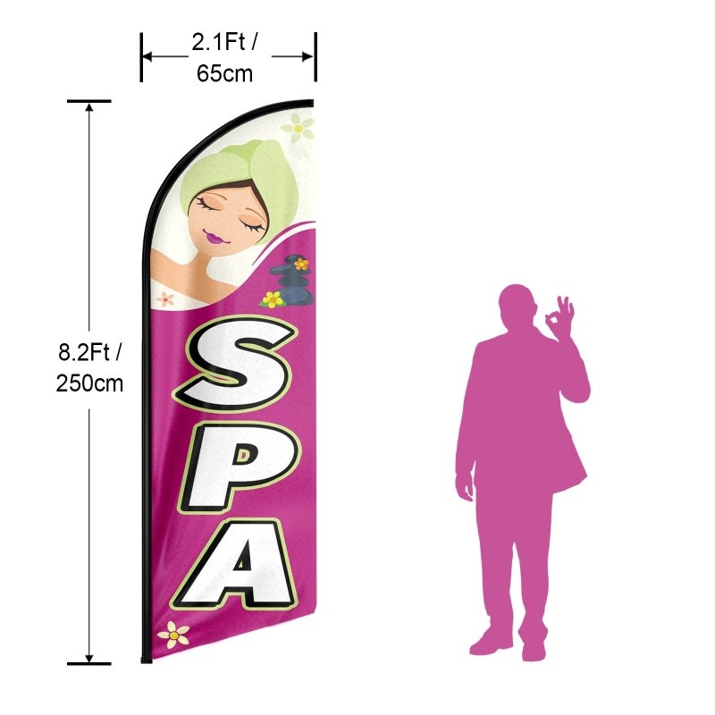 Spa sign - 8FT Spa Advertising Swooper Flag(Flagpole Not Included 3.4)