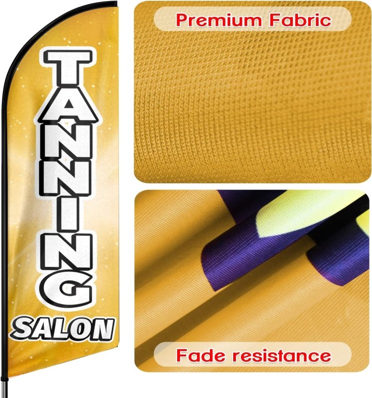 Tanning Salon - 11FT Tanning Salon Advertising Swooper Feather Flag Fit 15FT Flagpole(Flagpole Not Included 4.3)