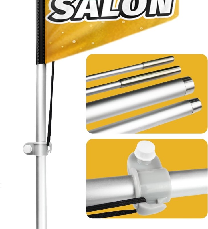 Tanning Salon Signs - 11FT Tanning Salon Advertising Swooper Flag with Pole Kit, Ground Stake(3.4m)