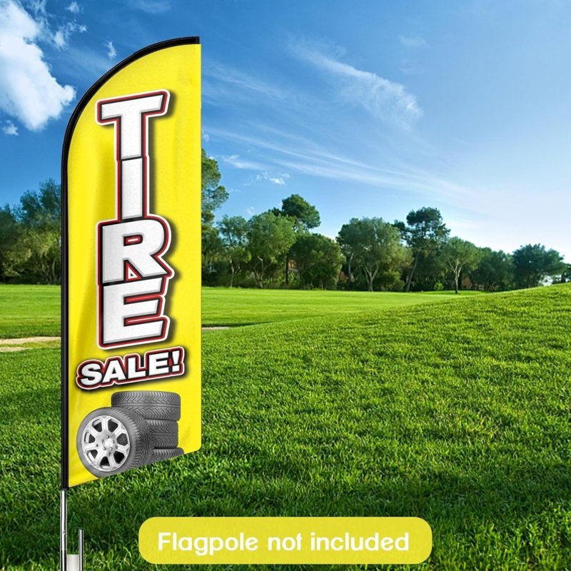 Tire Sales Themed Feather Flag, 11FT Swooper Flag Fit 15FT Flagpole(Flagpole Not Included 4.3)