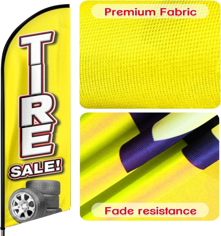 Tire Sales Themed Feather Flag, 11FT Swooper Flag Fit 15FT Flagpole(Flagpole Not Included 4.3)