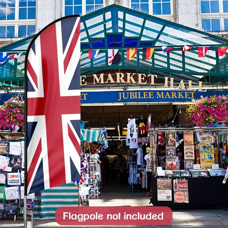 United Kingdom Themed Feather Flag, 11FT United Kingdom Advertising Swooper Flag Fit 15FT Flagpole(Flagpole Not Included 4.3)